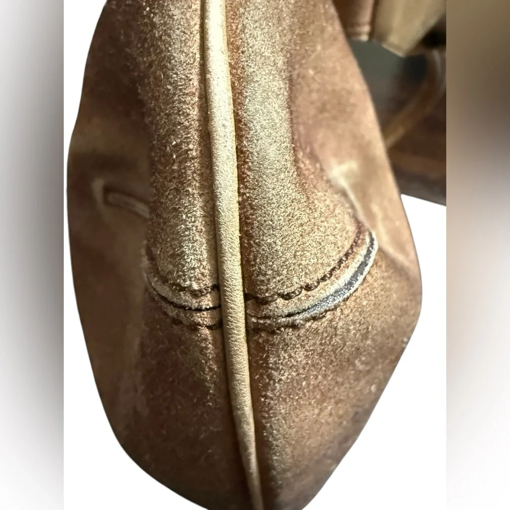 Salvatore Ferragamo Suede Shoulder Bag Hobo Top Handle Made in Italy
